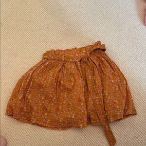 Bonpoint Mustard Floral Tie-Waist Skirt